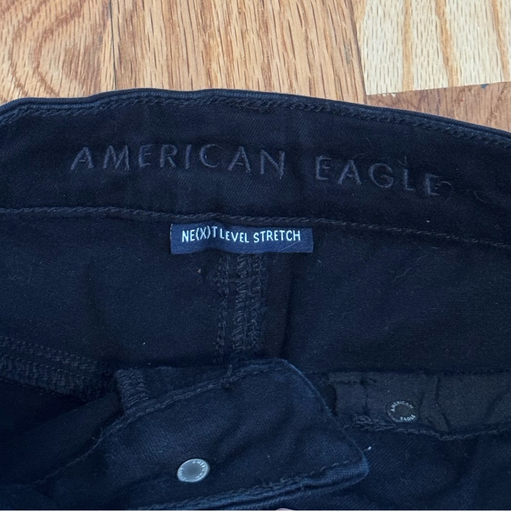 American Eagle Outfitters - Black Distressed Jean Shorts - Picture 3 of 4